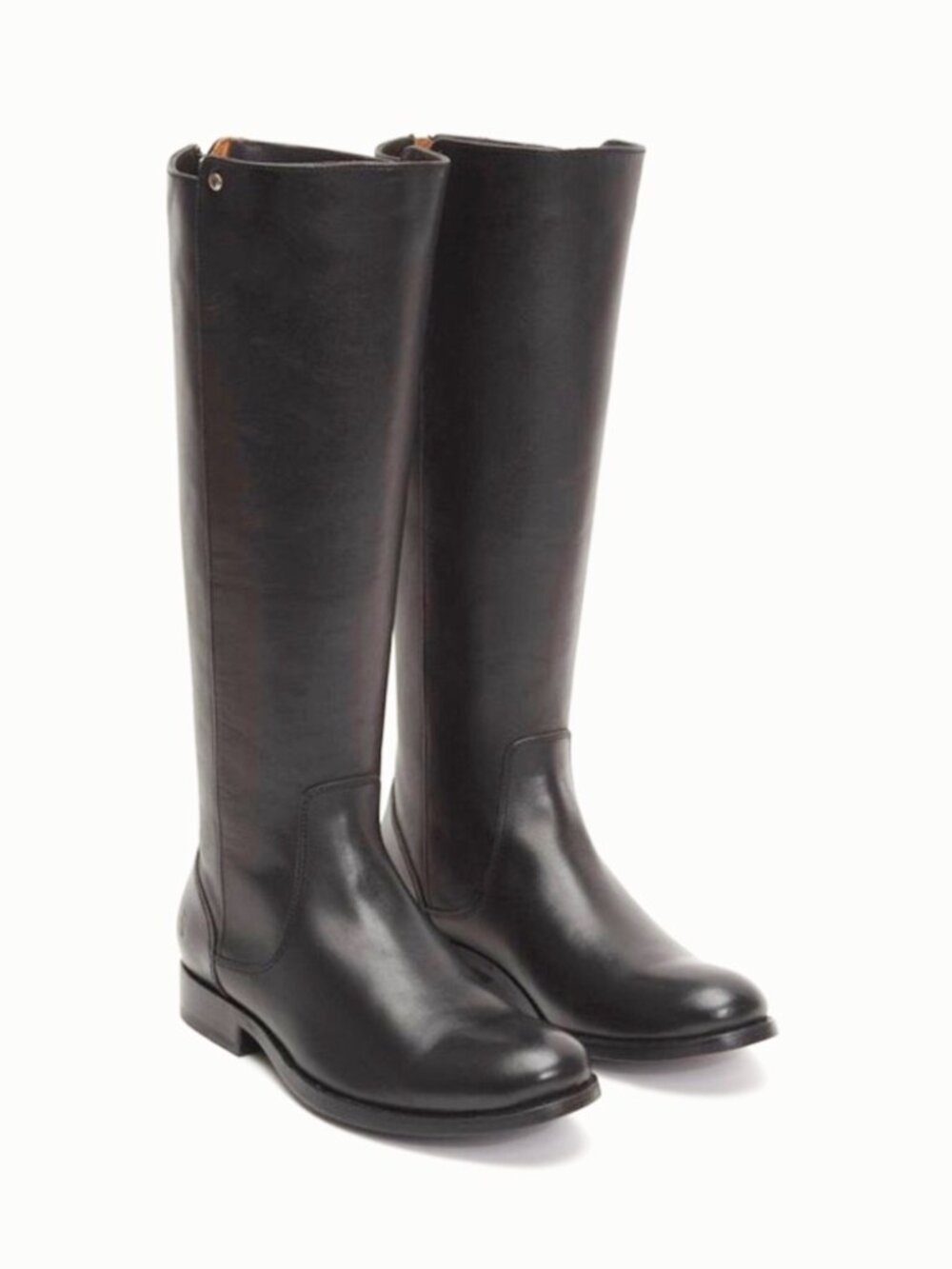 $400 Frye Melissa Stud Back Zip Black Leather KNEE RIDING BOOT BACK 7.5 US (MG30